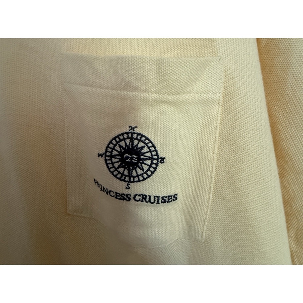 Princess Cruises Polo Shirt Men's XXL Yellow Embroidered Pocket Logo 100% Cotton - Picture 2 of 5